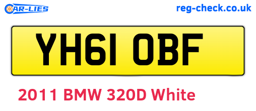 YH61OBF are the vehicle registration plates.
