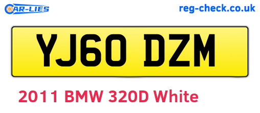 YJ60DZM are the vehicle registration plates.