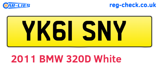 YK61SNY are the vehicle registration plates.