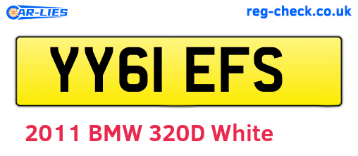 YY61EFS are the vehicle registration plates.