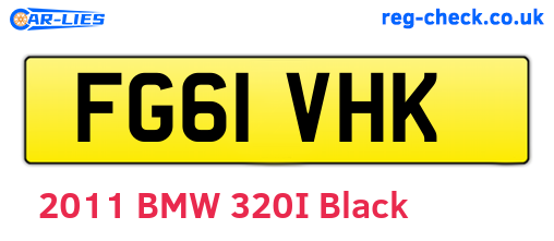 FG61VHK are the vehicle registration plates.