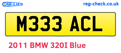 M333ACL are the vehicle registration plates.