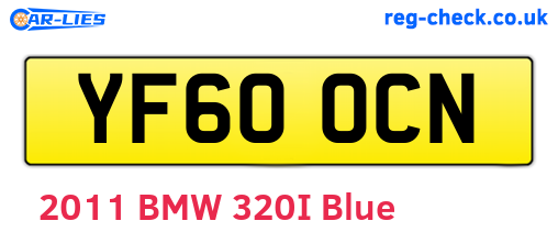 YF60OCN are the vehicle registration plates.