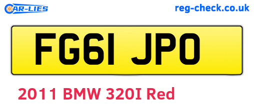 FG61JPO are the vehicle registration plates.