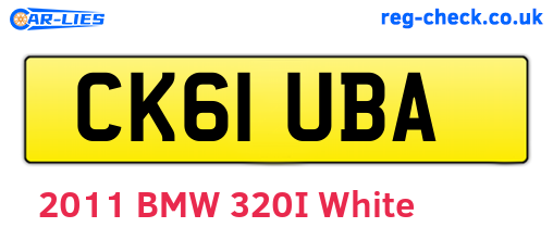 CK61UBA are the vehicle registration plates.