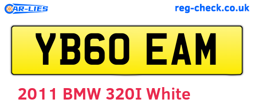 YB60EAM are the vehicle registration plates.