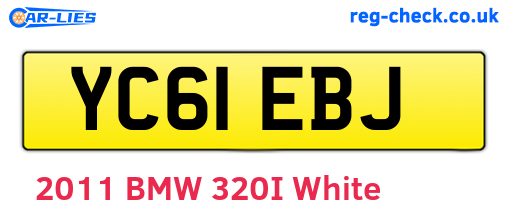 YC61EBJ are the vehicle registration plates.