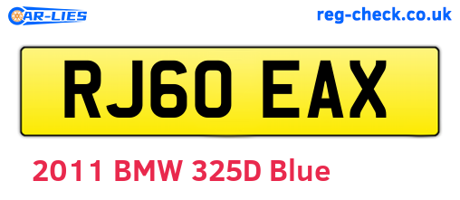 RJ60EAX are the vehicle registration plates.