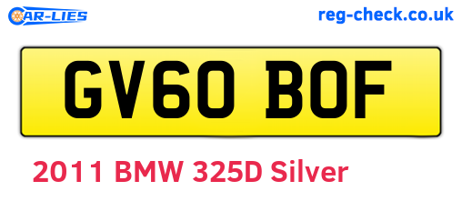 GV60BOF are the vehicle registration plates.