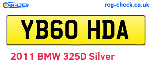 YB60HDA are the vehicle registration plates.