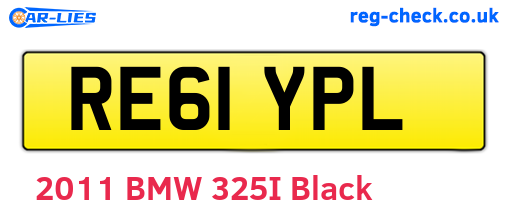 RE61YPL are the vehicle registration plates.