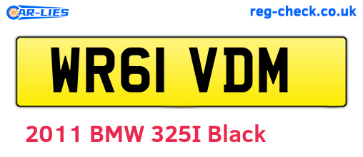 WR61VDM are the vehicle registration plates.