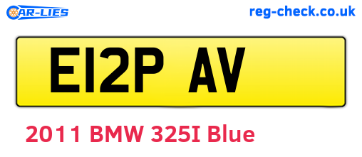 E12PAV are the vehicle registration plates.