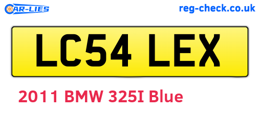 LC54LEX are the vehicle registration plates.