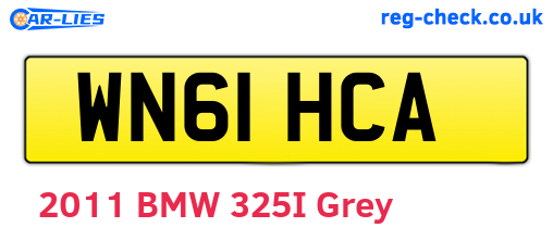 WN61HCA are the vehicle registration plates.