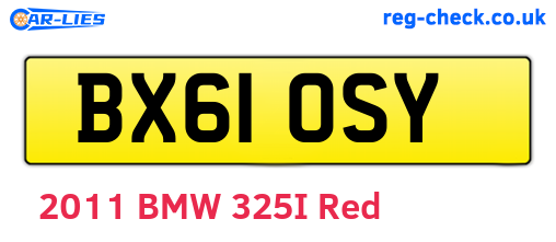 BX61OSY are the vehicle registration plates.