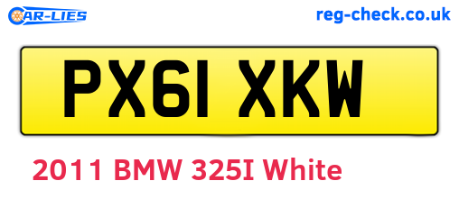 PX61XKW are the vehicle registration plates.