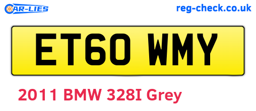 ET60WMY are the vehicle registration plates.