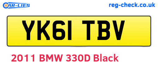YK61TBV are the vehicle registration plates.