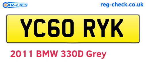 YC60RYK are the vehicle registration plates.