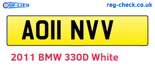 AO11NVV are the vehicle registration plates.
