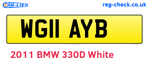 WG11AYB are the vehicle registration plates.