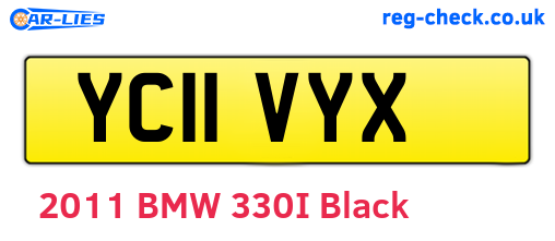 YC11VYX are the vehicle registration plates.