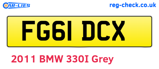 FG61DCX are the vehicle registration plates.