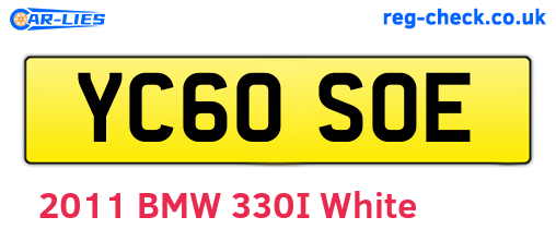 YC60SOE are the vehicle registration plates.