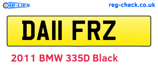 DA11FRZ are the vehicle registration plates.