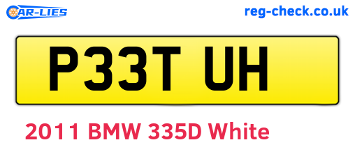 P33TUH are the vehicle registration plates.