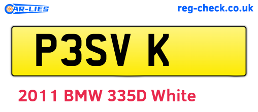 P3SVK are the vehicle registration plates.