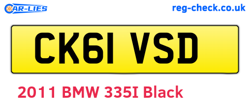 CK61VSD are the vehicle registration plates.