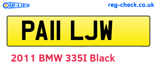 PA11LJW are the vehicle registration plates.