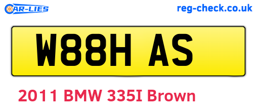 W88HAS are the vehicle registration plates.