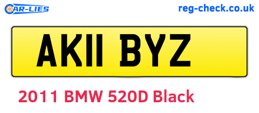 AK11BYZ are the vehicle registration plates.