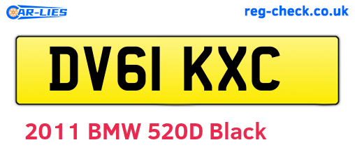 DV61KXC are the vehicle registration plates.