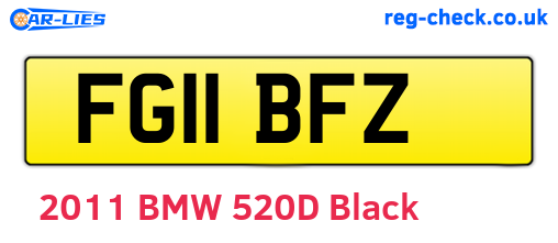 FG11BFZ are the vehicle registration plates.