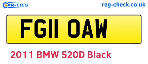 FG11OAW are the vehicle registration plates.