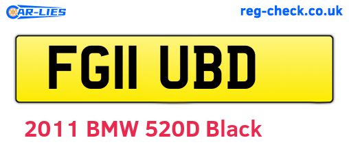 FG11UBD are the vehicle registration plates.