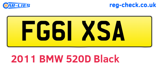 FG61XSA are the vehicle registration plates.