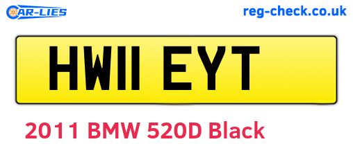 HW11EYT are the vehicle registration plates.