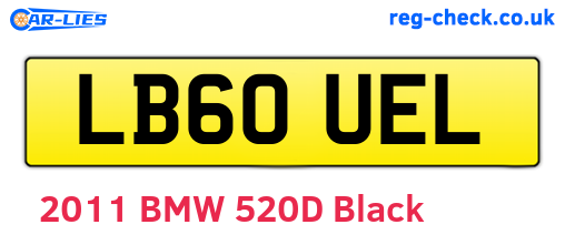 LB60UEL are the vehicle registration plates.