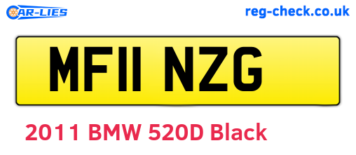 MF11NZG are the vehicle registration plates.