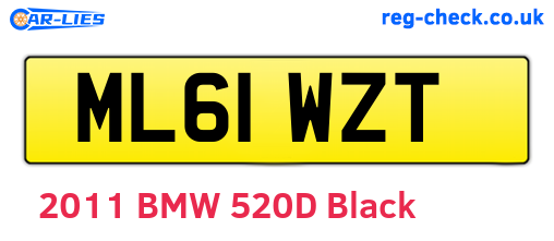 ML61WZT are the vehicle registration plates.