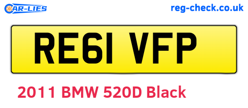 RE61VFP are the vehicle registration plates.