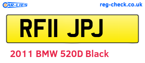 RF11JPJ are the vehicle registration plates.