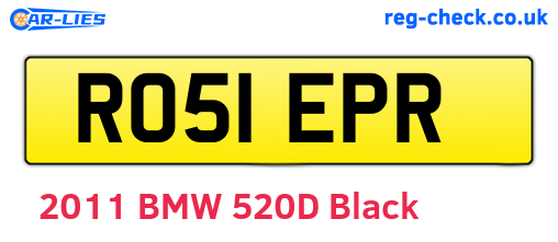 RO51EPR are the vehicle registration plates.