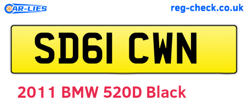 SD61CWN are the vehicle registration plates.