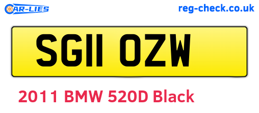 SG11OZW are the vehicle registration plates.